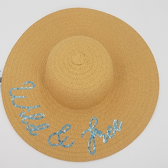🆕 Wild & Free Blue Sequin Graphic Sun Hat - Picture 6 of 6